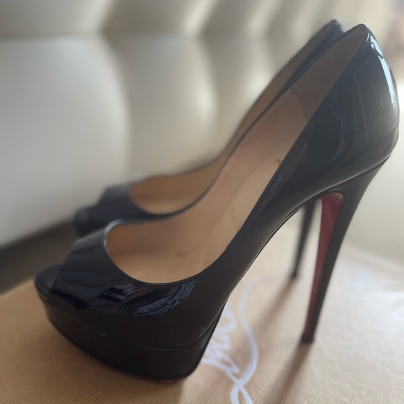 Vintage Christian Louboutin Lady peep 150 Patent Calf Heels size 36.5 - Picture 4 of 11